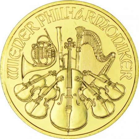 Zlatá minca Viedenskí filharmonici 1/4 Oz rôzne roky