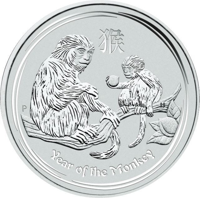 0,50 dolar Stříbrná mince Rok opice 1/2 Oz PP