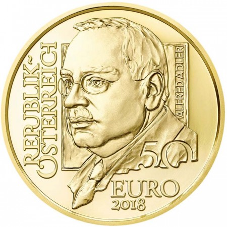 50 Euro Zlatá mince Alfred Adler