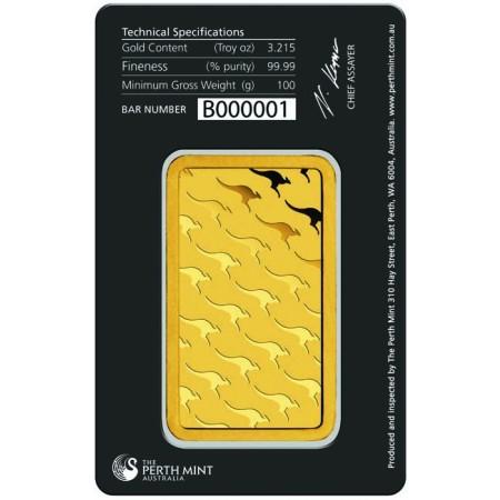 Zlatý zliatok Perth Mint 100 g