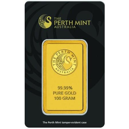 Zlatý zliatok Perth Mint 100 g