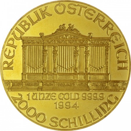 Zlatá minca Vídeňští filharmonici  ATS (šilinková ražba), 1 oz