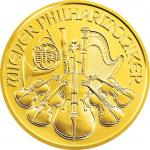 Zlatá minca Viedenskí filharmonici 1/2 Oz - rôzne roky