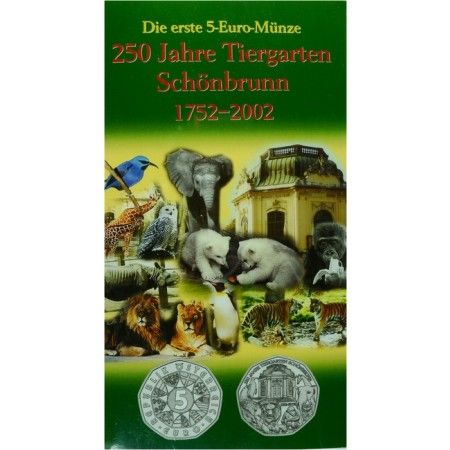 5 Euro Stříbrná mince 250 let Zoologická zahrada Schönbrunn PN