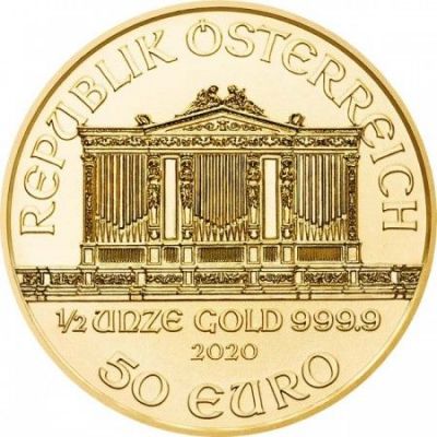 Zlatá minca Viedenskí filharmonici 2024 - 1/2 oz