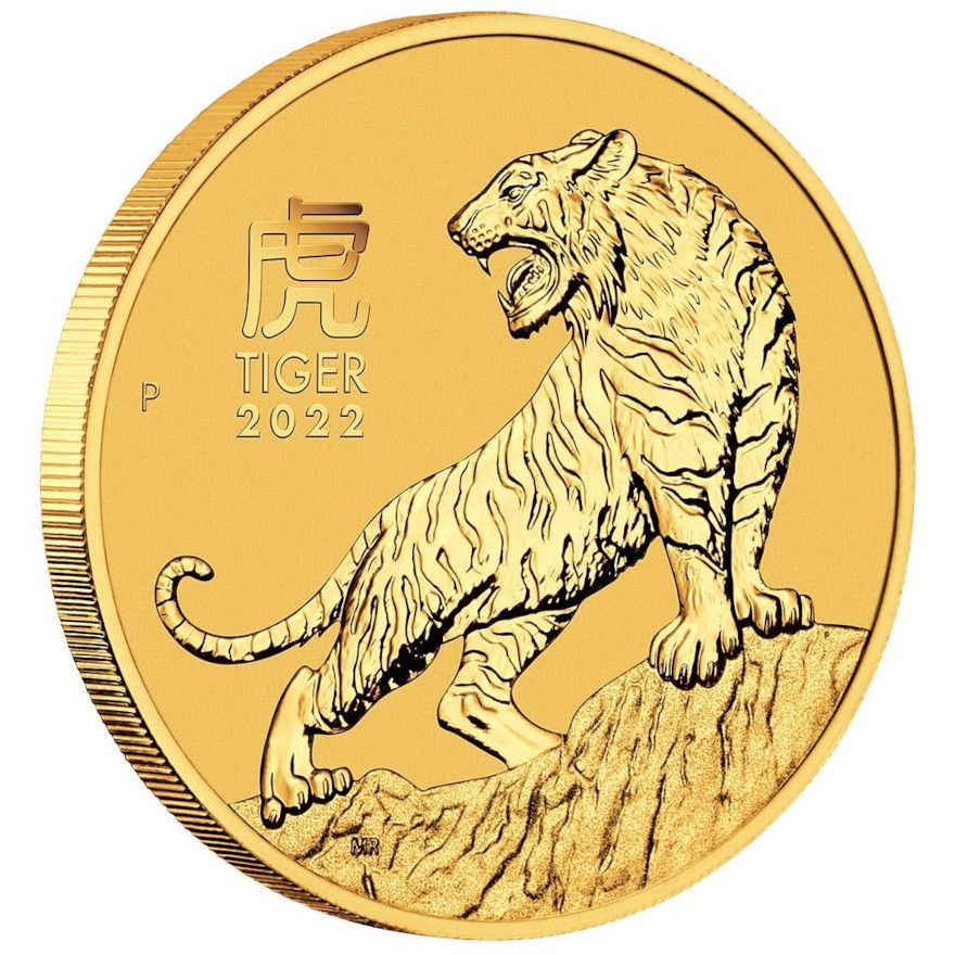 Zlatá minca Lunárná séria III - Rok Tygra 1/4 Oz 2022