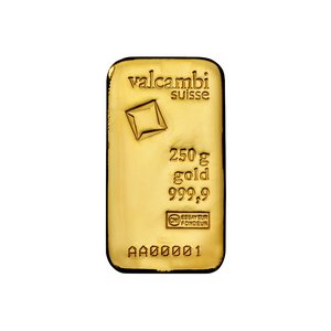 Zlatý zliatok Valcambi 250 g