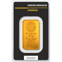 Zlatý zliatok Argor Heraeus 20 g - Kinebar