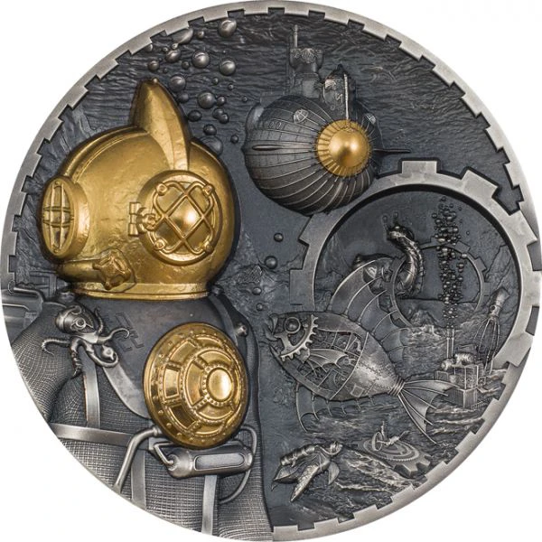 Steampunk: Nautilus 3 Unzen Silber vergoldet