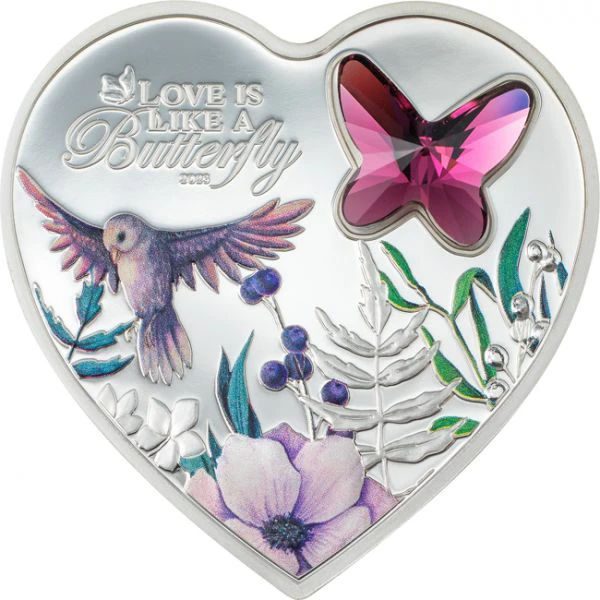 Silber Herzen: Brilliant Love - Schmetterling