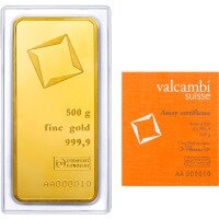 Zlatý zliatok Valcambi 500 g - razený