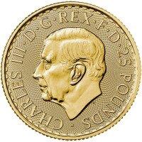 Zlatá minca Britannia Charles III 2023, 1/4 oz