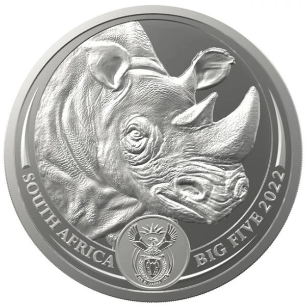 Velká pětka II - Nosorožec, 1 oz stříbra, 2022