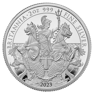 Strieborná minca Britannia 2 Oz - Charles III 2023 proof