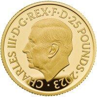 Zlatá minca Británnia Charles III 2023 - 1/4 Oz Proof