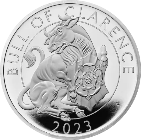 Strieborná minca 1 Oz Tudorovské zvieratá The Bull of Clarence | Proof | 2023