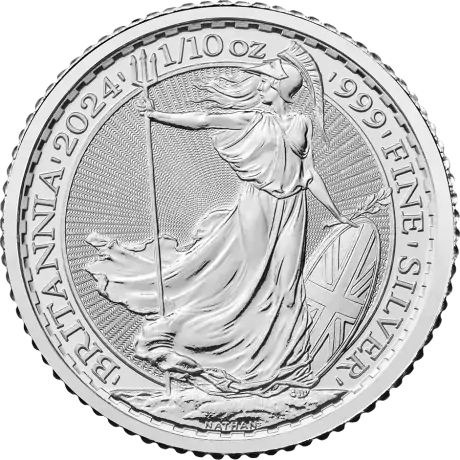 Strieborná minca Britannia Charles III 2024, 1/10 oz