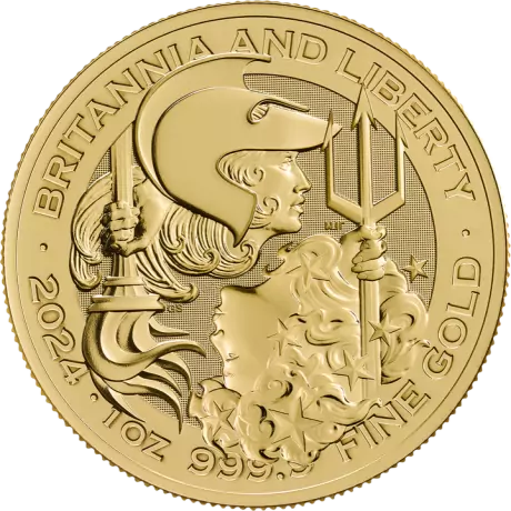 Zlatá minca Britannia a Liberty 2024, 1 oz 
