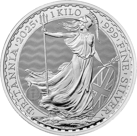 Striborná minca Britannia  Charles III 2025, 1 kg