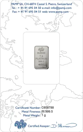 Platinový zliatok Pamp Fortuna, 1 g