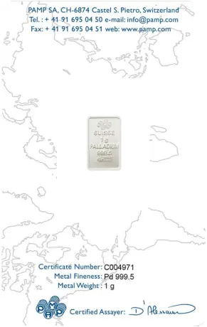 Palladiový zliatok PAMP Fortuna 1 g
