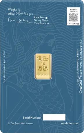 Zlatý zliatok Britannia - The Royal Mint, 1 g