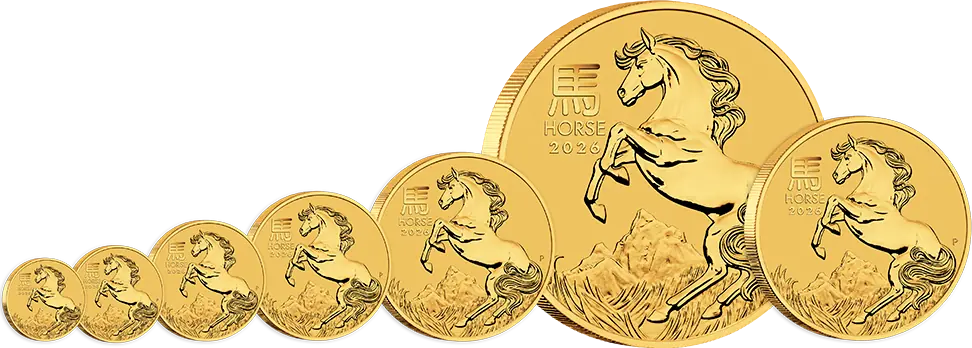 Zlatá minca Rok koňa 2026 2026  1/10 Oz