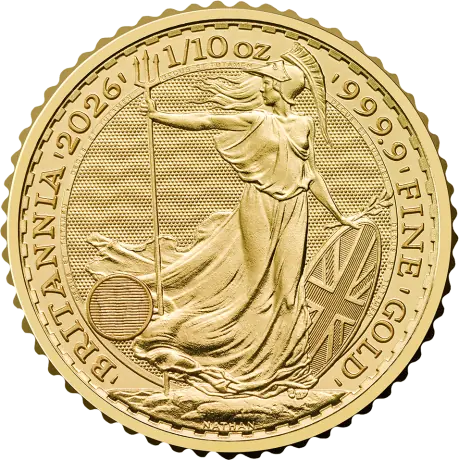 Zlatá minca Britannia Charles III 2026, 1/10 oz