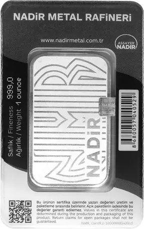 Strieborný zliatok Nadir Metal Rafineri, 1 oz