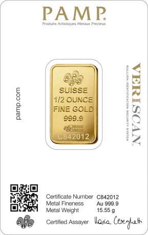 Zlatý zliatok PAMP Fortuna, 1/2 oz