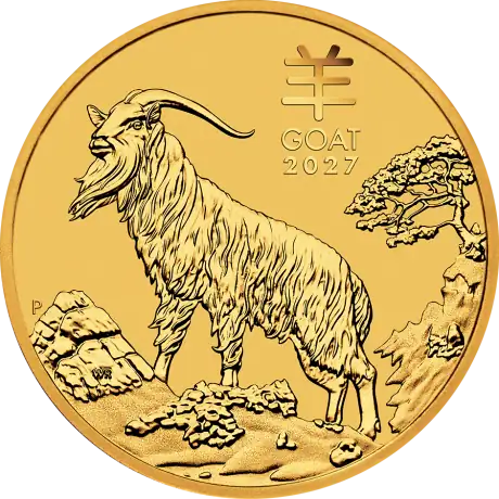 Zlatá minca Lunárna séria III - Rok kozy 2027, 1/10 oz