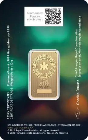 Zlatý zliatok Royal Canadian Mint - DiwaIi, 10 g