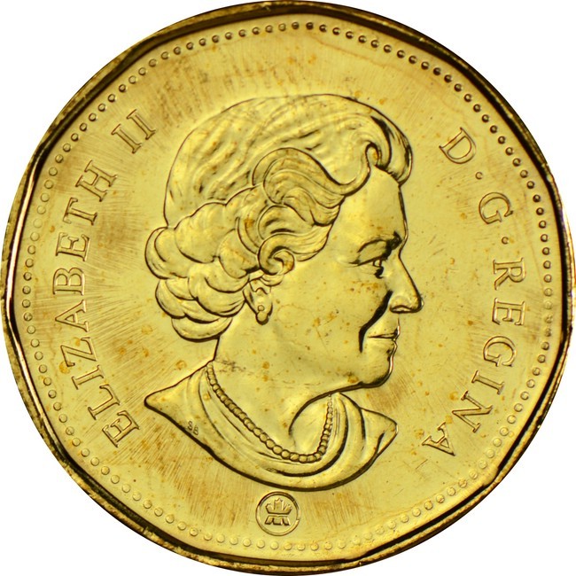 1 dolar CuNi Šťastný Loonie Kanada 2010 