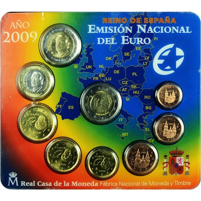 5.88 Euro CuNi kurz set Španělsko: 2009 UN