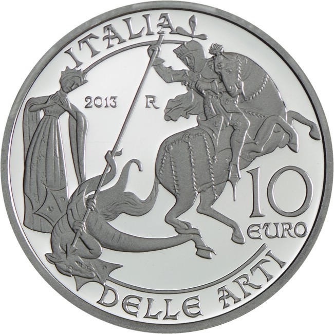 10 Euro Stříbrná mince Italské umění - hrad v Aosta Valley Fenis PP