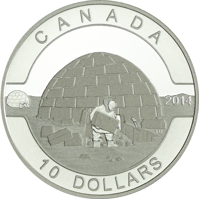 10 dolar Stříbrná mince Kanada - Iglú PP