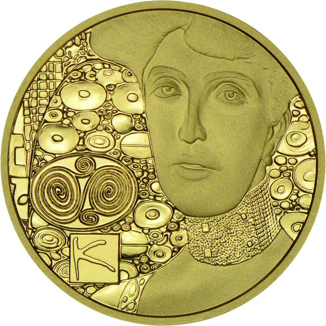 Gustav Klimt - Adele Bloch-Bauer I, zlatá mince