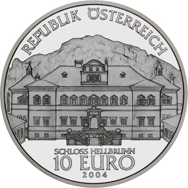 10 Euro Stříbrná mince Zámek Hellbrunn PP