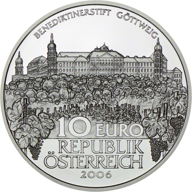 10 Euro Stříbrná mince Göttweig PP