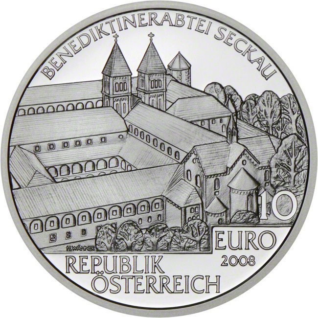 10 Euro Stříbrná mince Opatství Seckau PP