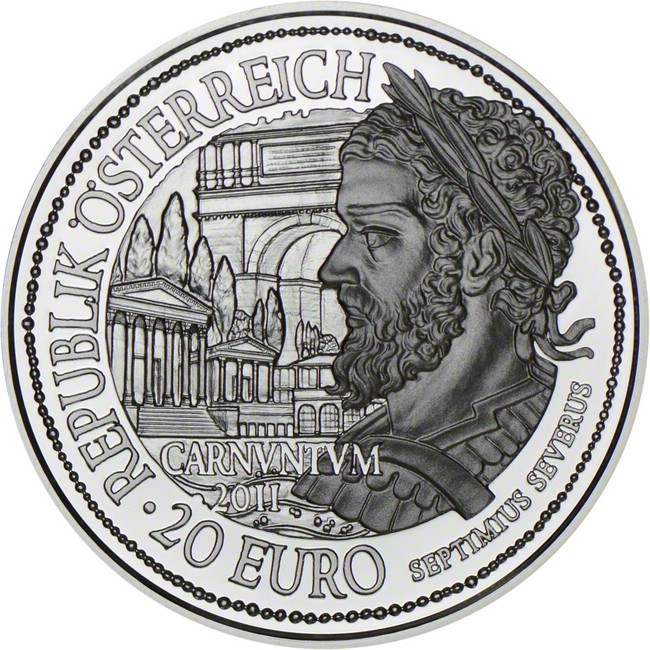 20 Euro Stříbrná mince Řím na Dunaji - Carnuntum PP