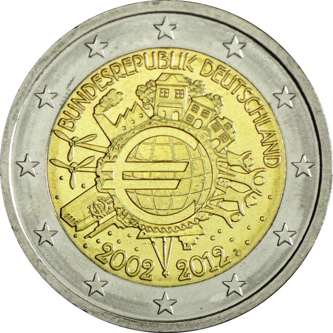 10 let Euro hotovost J, CuNi