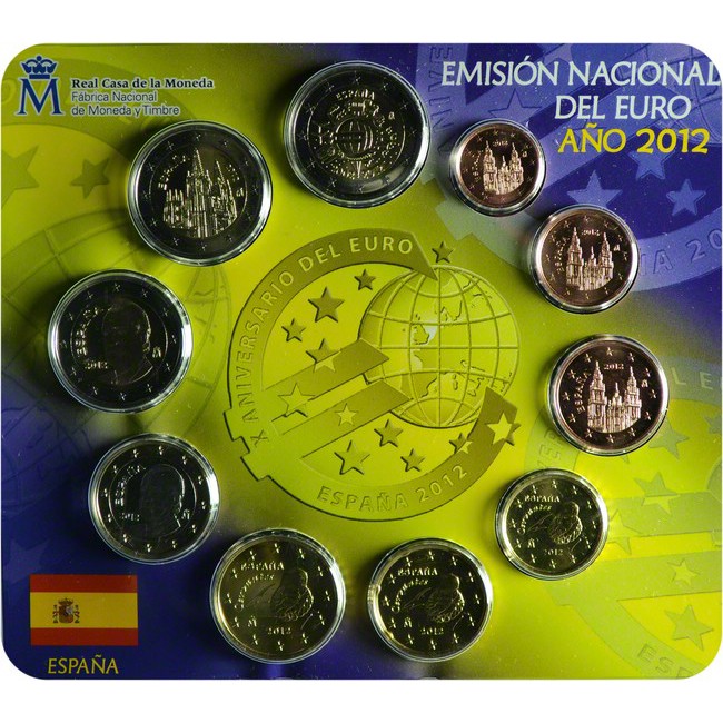 7,88 Euro CuNi kurz set Španělsko: 2012 UN