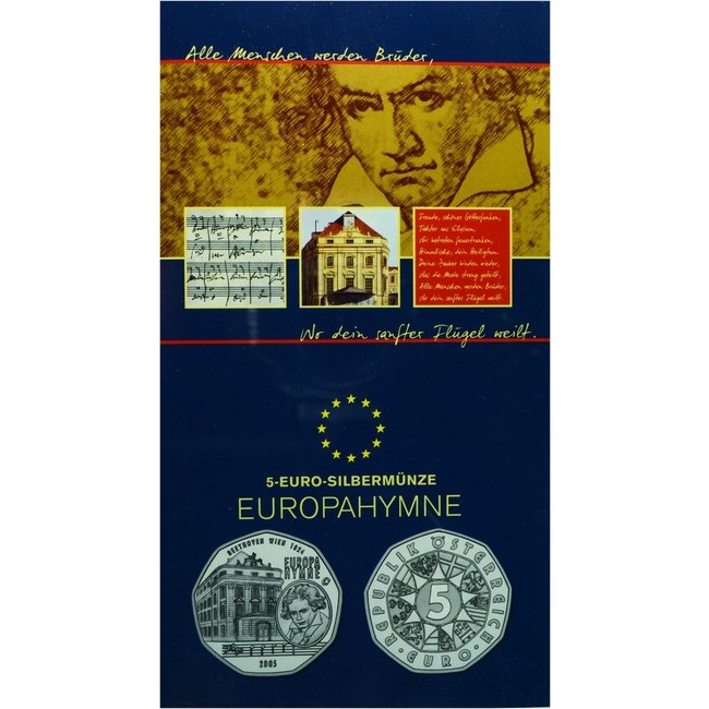 5 Euro Stříbrná mince Evropská hymna PN