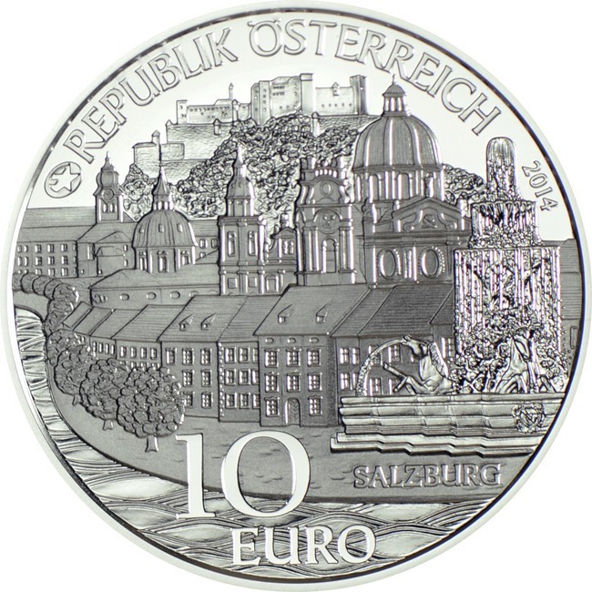 10 Euro Stříbrná mince Salzburg PP 2014
