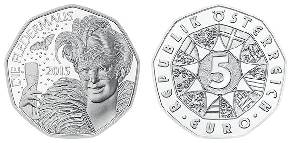 Stříbrná mince Nový rok 2015 - Netopýr