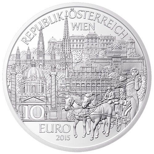 Vídeň 2015, stříbrná mince v blistru