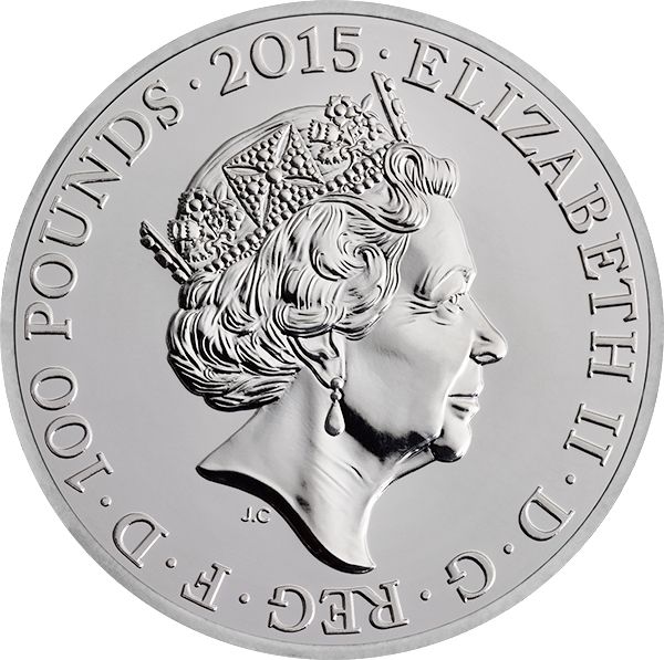 100 libra Stříbrná mince Buckinghamský palác UN