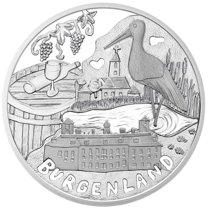 10 Euro Stříbrná mince Burgenland PN
