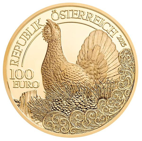 Tetřev, zlatá mince